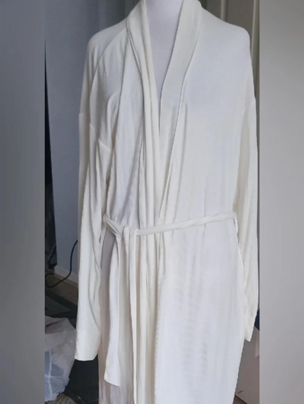 ⭐SKIMS Ivory White Ribbed Robe